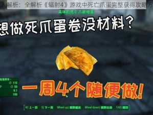 深入解析：全解析《辐射4》游戏中死亡爪蛋完整获得攻略方法