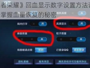 《王者荣耀》回血显示数字设置方法详解：轻松掌握血量恢复的秘密