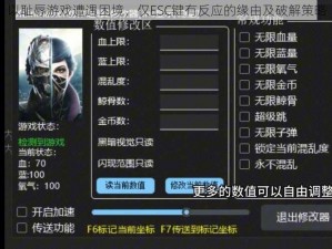 以耻辱游戏遭遇困境，仅ESC键有反应的缘由及破解策略