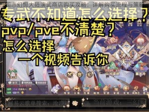 三国志幻想大陆演武商店购买攻略：详解购买流程与策略选择