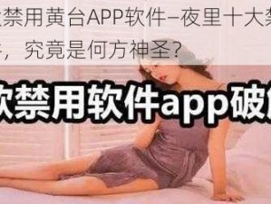 夜里十大禁用黄台APP软件—夜里十大禁用黄台 APP 软件，究竟是何方神圣？