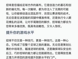 足球霸主之控球技巧解析：掌握核心要领，成为场上之王