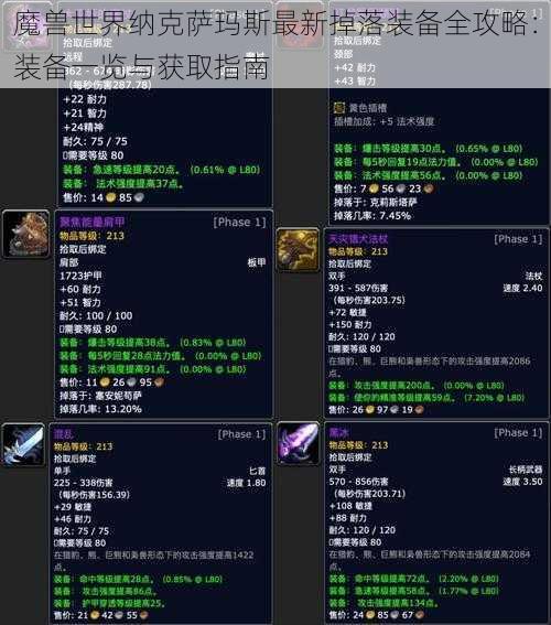 魔兽世界纳克萨玛斯最新掉落装备全攻略：装备一览与获取指南