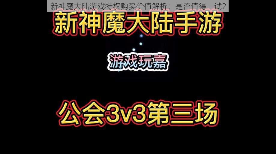 新神魔大陆游戏特权购买价值解析：是否值得一试？