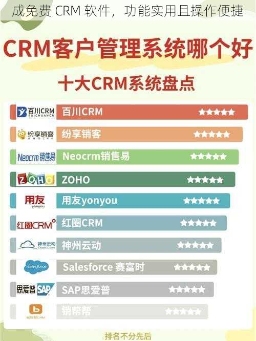 成免费 CRM 软件，功能实用且操作便捷