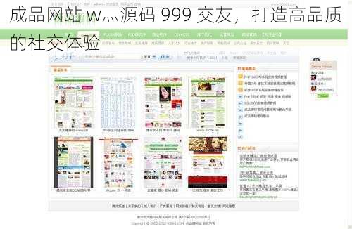 成品网站 w灬源码 999 交友，打造高品质的社交体验