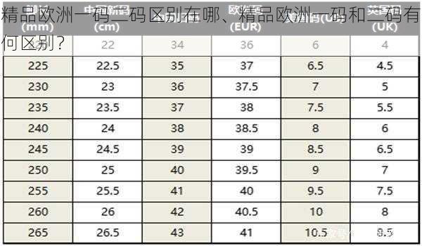 精品欧洲一码二码区别在哪、精品欧洲一码和二码有何区别？