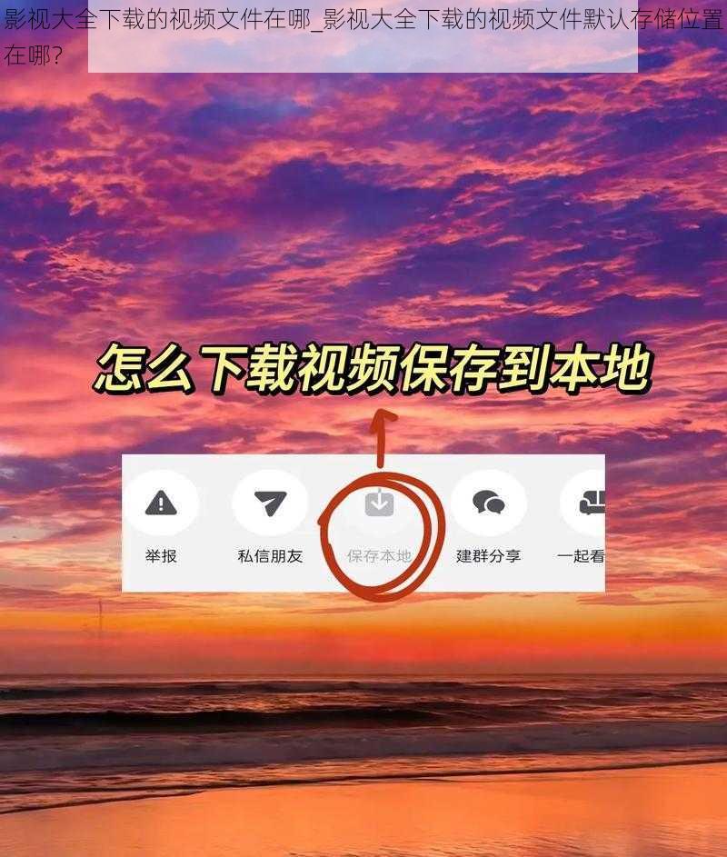 影视大全下载的视频文件在哪_影视大全下载的视频文件默认存储位置在哪？