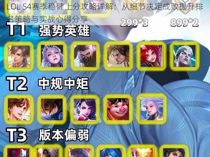 LOL S4赛季稳健上分攻略详解：从细节决定成败提升排名策略与实战心得分享