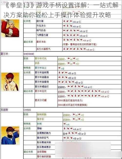 《拳皇13》游戏手柄设置详解：一站式解决方案助你轻松上手操作体验提升攻略