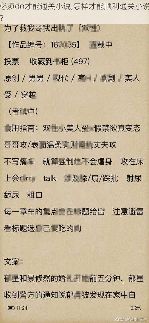 必须do才能通关小说,怎样才能顺利通关小说？