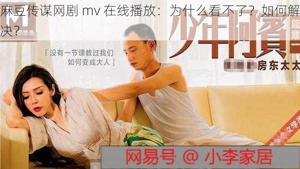 麻豆传谋网剧 mv 在线播放：为什么看不了？如何解决？