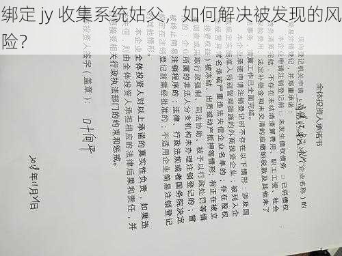 绑定 jy 收集系统姑父，如何解决被发现的风险？