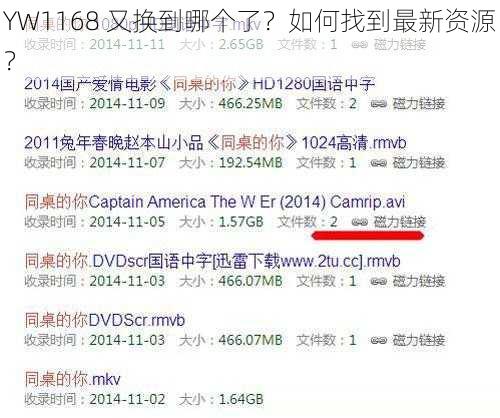 YW1168 又换到哪个了？如何找到最新资源？